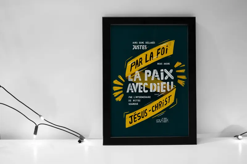 Affiche A3 - Ainsi donc déclarés justes... (cadre noir inclus)