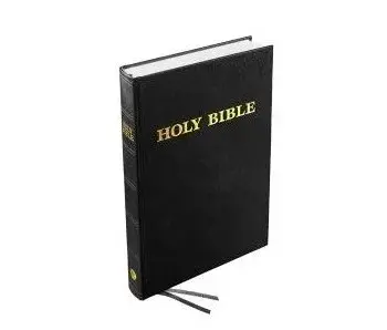 Anglais, Bible, King James Version, gros caractères, similicuir, noire, tranche blanche