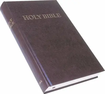 Anglais, Bible King James Version, gros caractères, similicuir, tranche blanche, brune