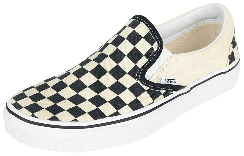 Baskets de Vans - Classic Slip On Checkerboard - EU42 - pour Unisexe - noir/blanc cassé