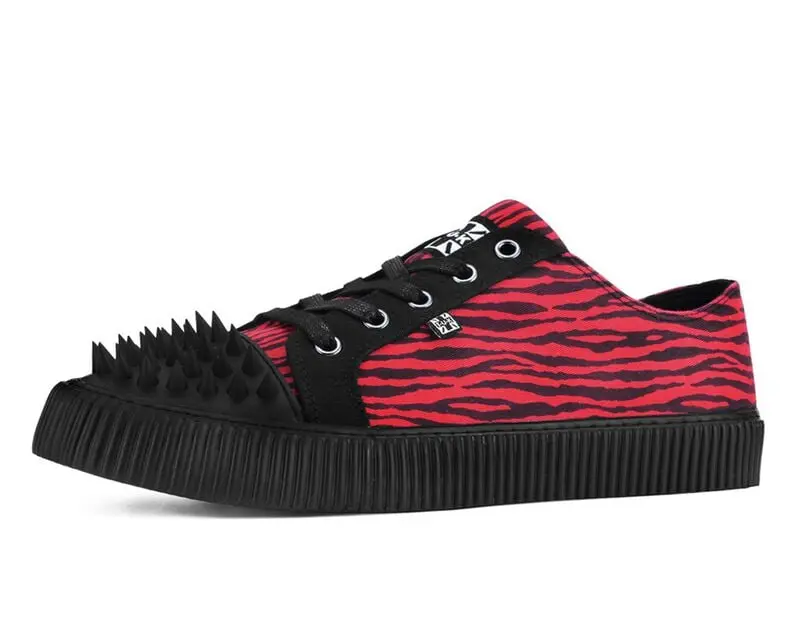 Baskets Gothic de T.U.K - Baskets en Toile Côtelée - EU36 à EU46 - pour Unisexe - rouge/noir