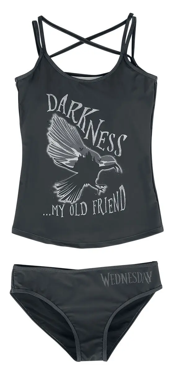 Bikini Gothic de Wednesday - Darkness... My Old Friend - S à 3XL - pour Femme - noir
