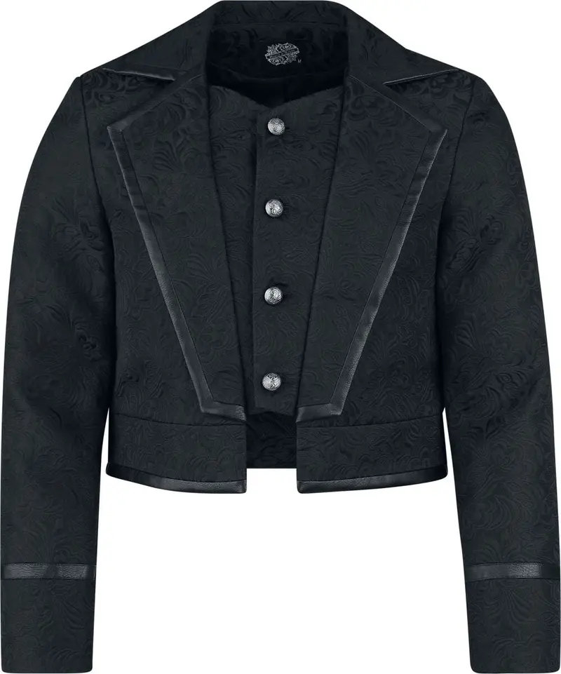 Blazer Gothic de H&R London - Midnight Brocade Short Blazer - S à XXL - pour Homme - noir