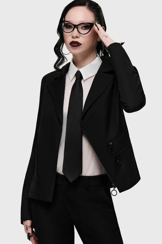 Blazer Gothic de KIHILIST by KILLSTAR - Witchmarked Blazer - XS à 4XL - pour Femme - noir