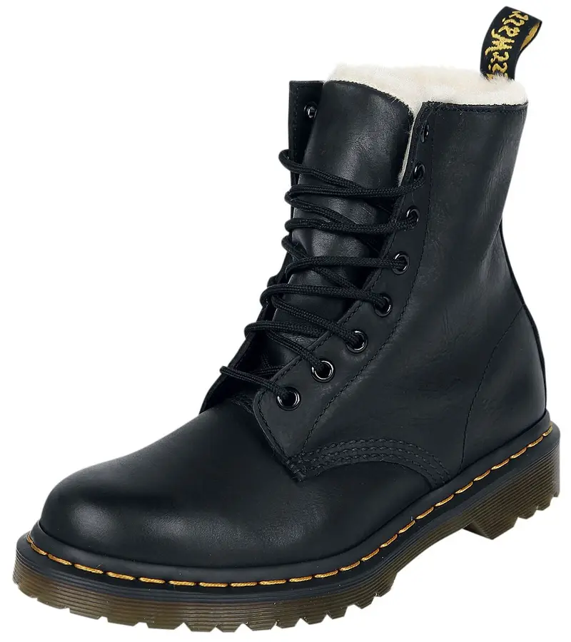 Bottes D'Hiver Rockabilly de Dr. Martens - 1460 Serena Doublé Fourrure - EU36 à EU43 - pour Femme - noir