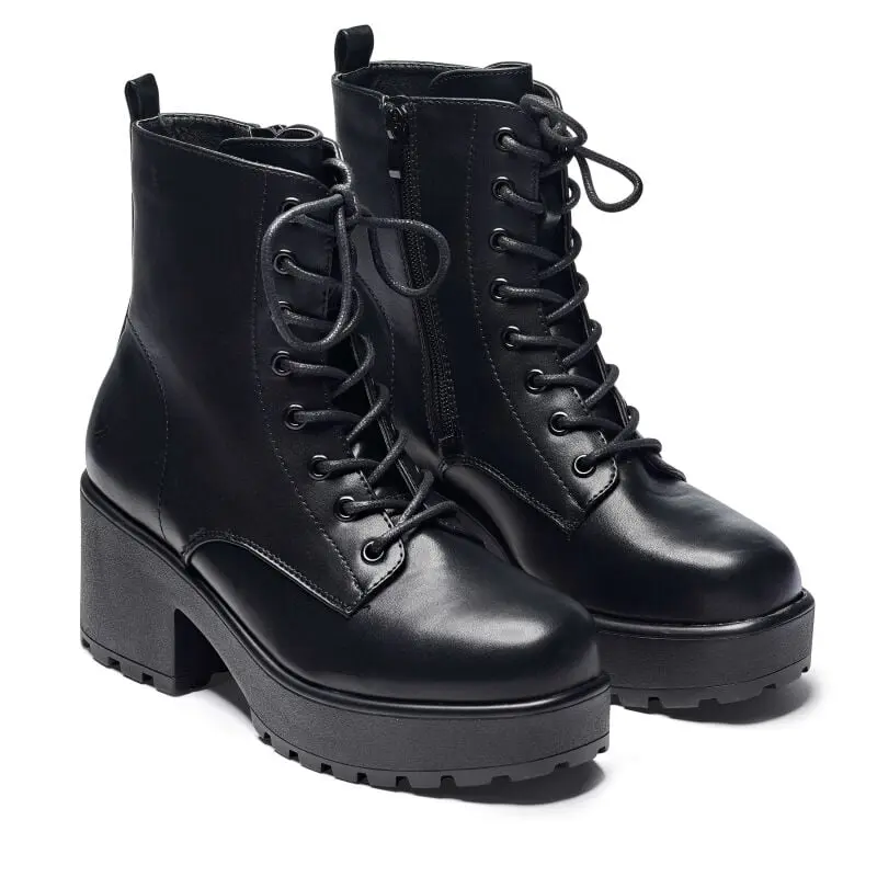 Bottes lacées Gothic de KOI - GIN Platform Military Boots - EU41 - pour Femme - noir