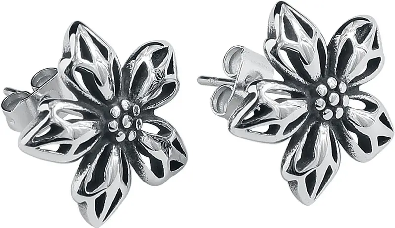 Boucles d'oreilles de etNox - Wild Flower - pour Femme - couleur argent
