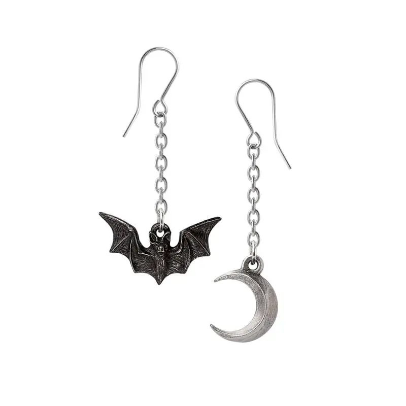 Boucles d'oreilles Gothic de Alchemy Gothic - Lunatious - pour Femme - noir/argent