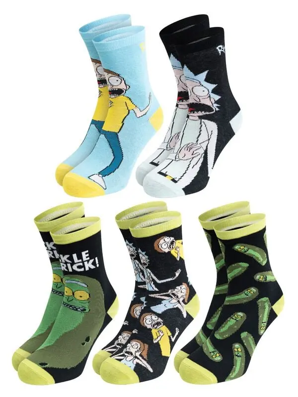 Chaussettes de Rick & Morty - Rick & Morty - Chaussettes (Lot de 5 paires) - EU 40-45 - pour Homme - multicolore