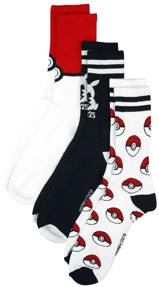 Chaussettes Gaming de Pokémon - Chaussettes - Sport - EU39-42 à EU 43-46 - pour Unisexe - multicolore
