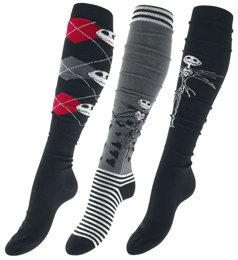 Chaussettes montantes Disney de L'Étrange Noël De Monsieur Jack - Jack Skellington - EU35-38 à EU 39-42 - pour Femme - multicolore
