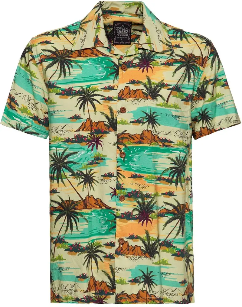 Chemise manches courtes de King Kerosin - AOP Shirt Tropical Sea - S à XXL - pour Homme - multicolore