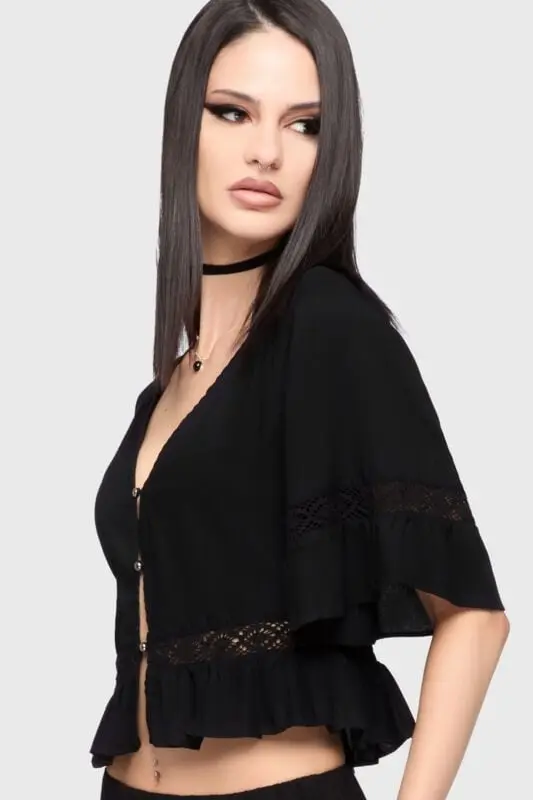 Chemisier Gothic de Killstar - Celestial Summer - Midnight Vale Blouse - XS à 4XL - pour Femme - noir