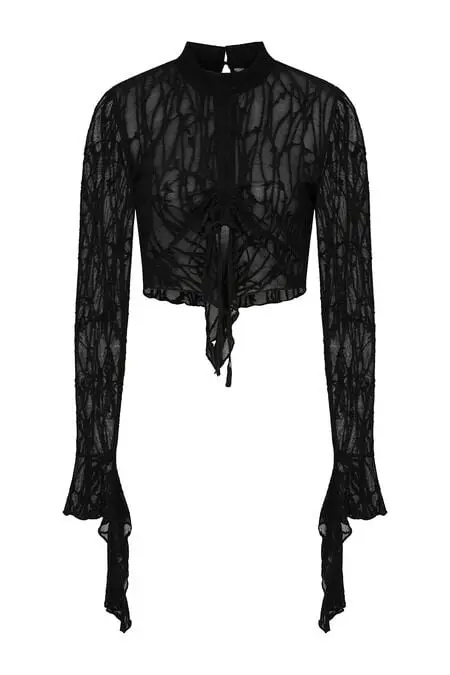 Chemisier Rockabilly de Banned Alternative - Abyssia Top - XS à XXL - pour Femme - noir