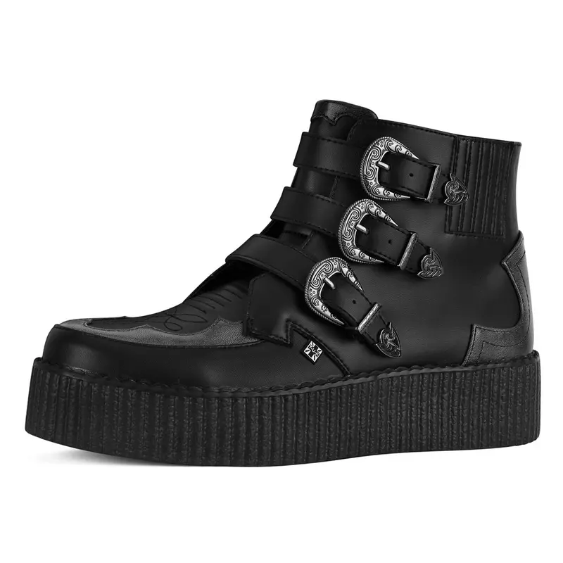 Creepers Gothic de T.U.K - Viva Hi Creeper - EU36 à EU41 - pour Femme - noir