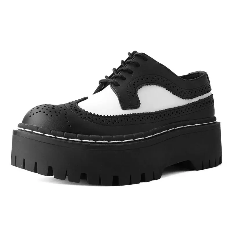 Creepers Rockabilly de T.U.K - Doubledecker - EU41 à EU46 - pour Homme - noir/blanc