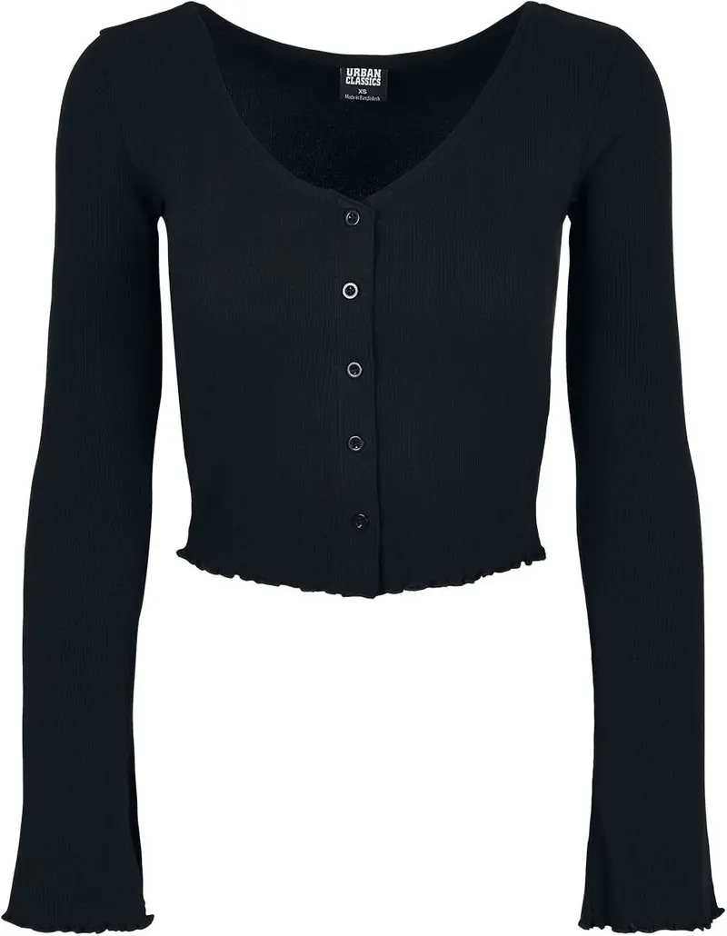 Gilets & Ponchos de Urban Classics - Gilet Court Côtelé - XS à S - pour Femme - noir