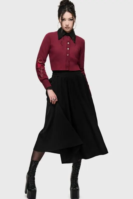 Gilets & Ponchos Gothic de Killstar - What Darkness Returns - Hexa Knitted Cardigan - XS à 4XL - pour Femme - rouge