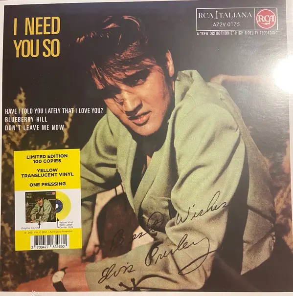 I Need You So Edition Limitée Vinyle Jaune