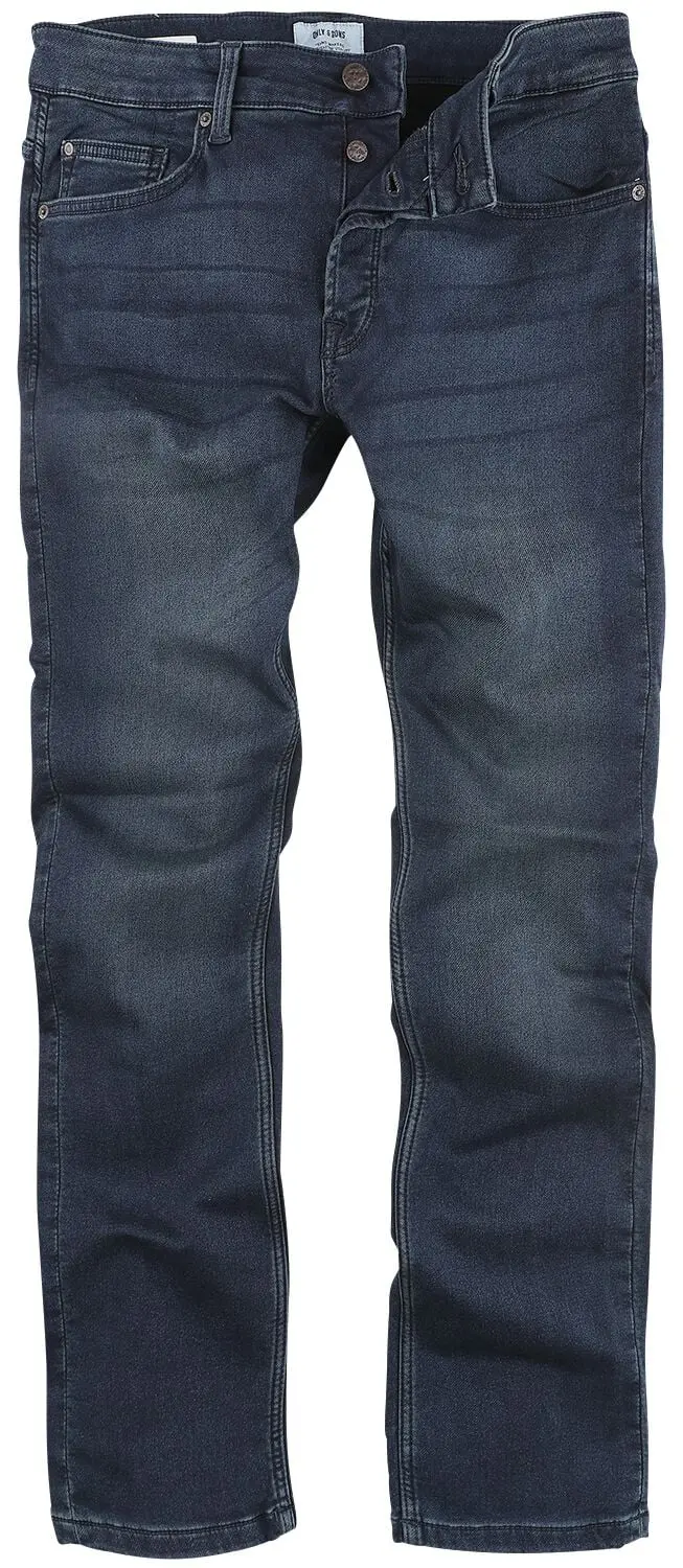 Jean de ONLY and SONS - Loom Dark Blue Sweat PK 3631 - W30L30 à W36L34 - pour Homme - bleu foncé