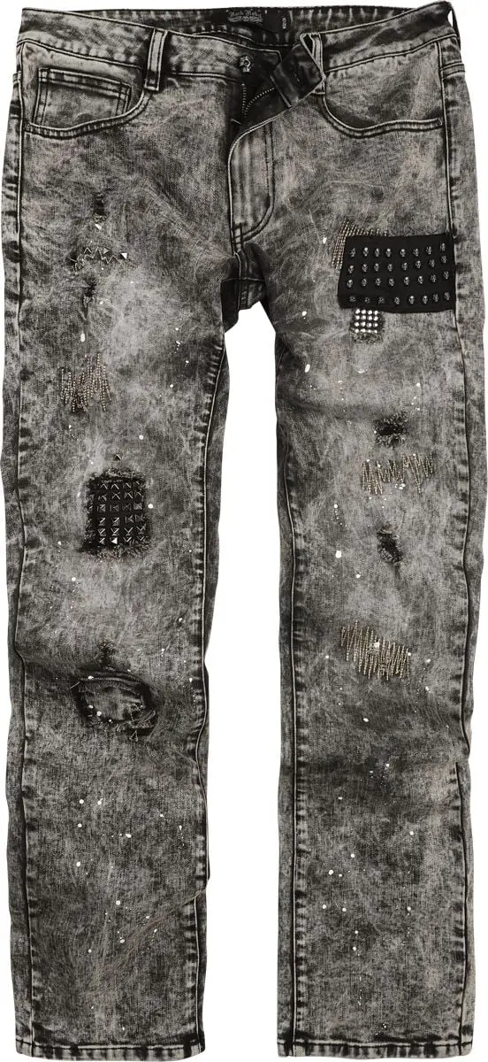 Jean de Rock Rebel by EMP - Pete (Straight Fit) - W32L34 à W34L34 - pour Homme - noir