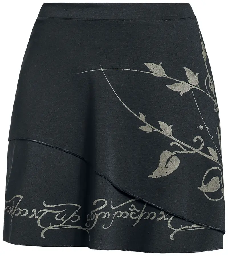 Jupe courte de Le Seigneur Des Anneaux - Feuilles Elfiques - S à XXL - pour Femme - noir