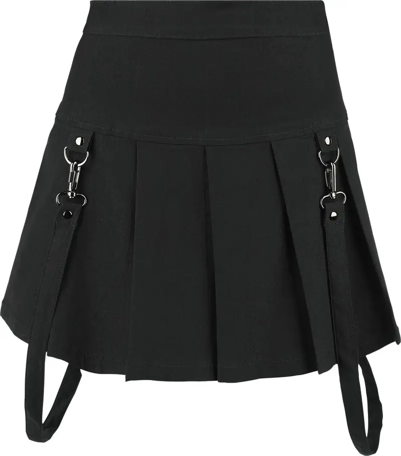 Jupe courte Gothic de KIHILIST by KILLSTAR - Merely A Madness Mini Skirt - XS à XXL - pour Femme - noir