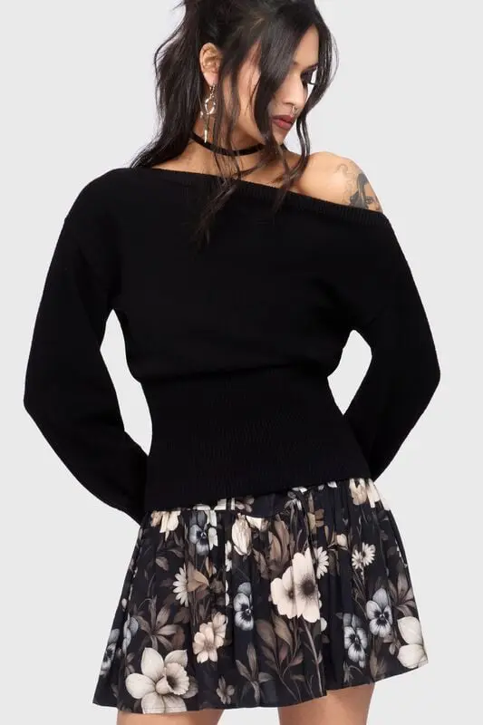 Jupe courte Gothic de Killstar - Celestial Summer - Stellar Hour Mini Skirt - XS à XXL - pour Femme - noir