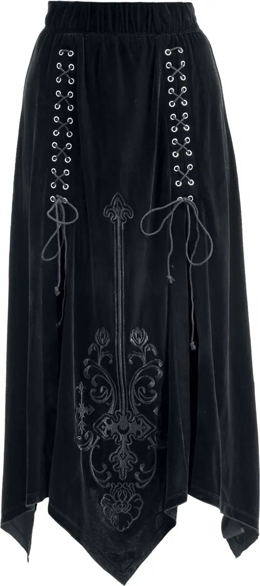 Jupe longue Gothic de Gothicana by EMP - Countess Bathory - S à XXL - pour Femme - noir