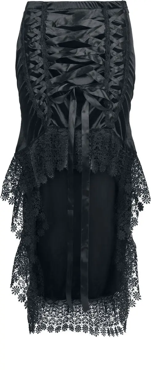 Jupe mi-longue Gothic de Sinister Gothic - Jupe Gothique - XS à 4XL - pour Femme - noir