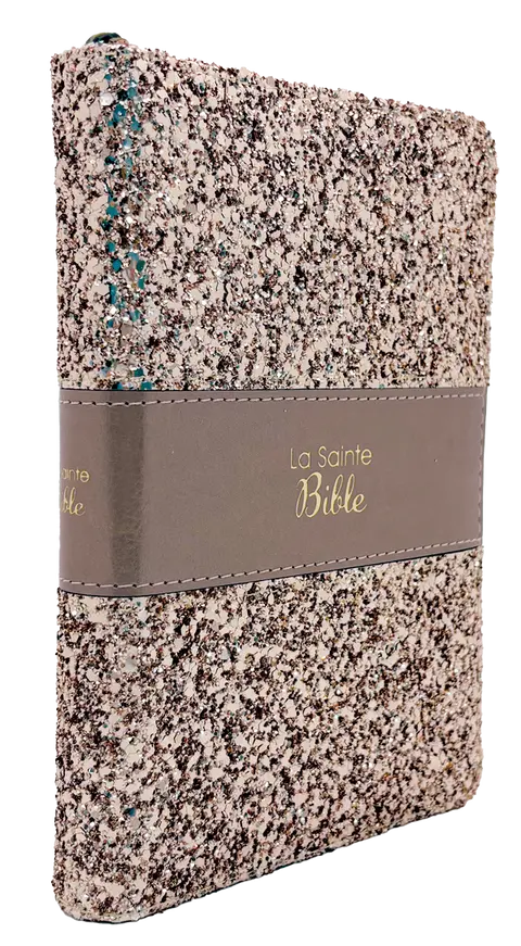 La Sainte Bible Segond 1910. Édition pailletée avec glissière bronze