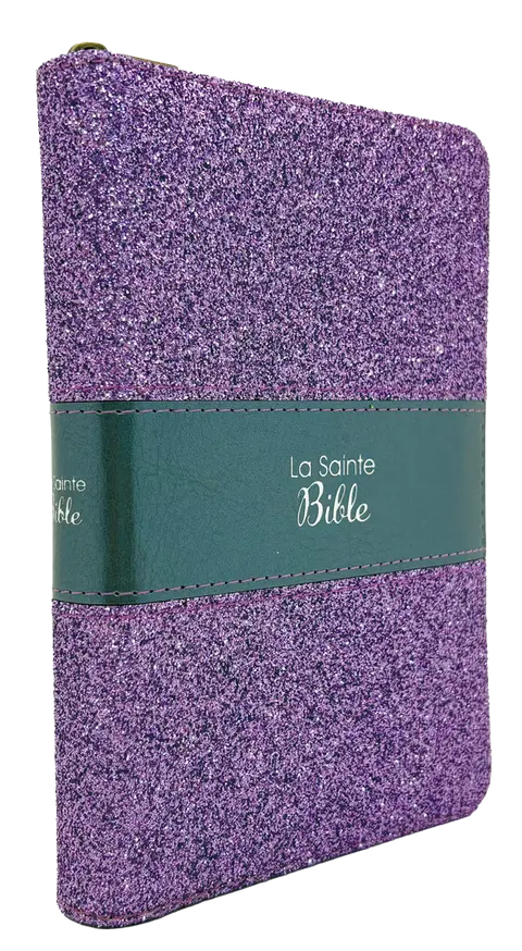 La Sainte Bible Segond 1910. Édition pailletée avec glissière violette