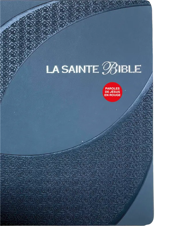 La Sainte Bible Segond 1910. Parole de Jésus en rouge (similicuir gris avec tranche argent)