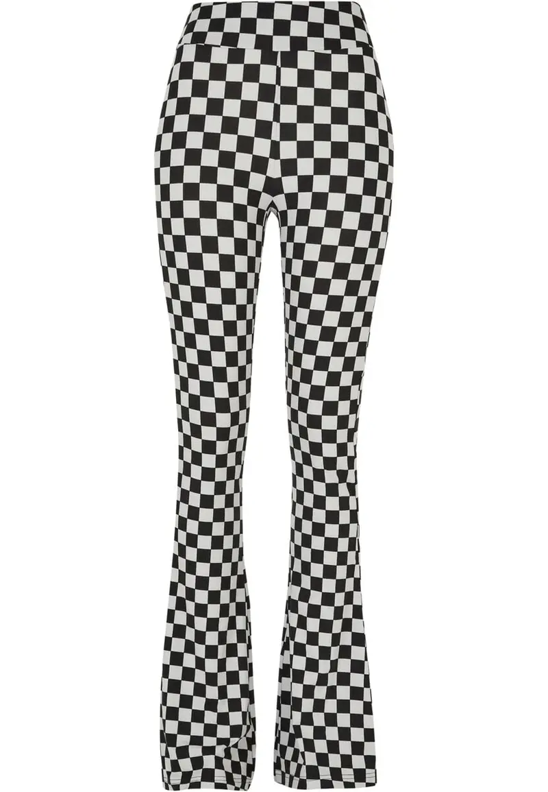 Legging de Urban Classics - Leggings Évasé à Carreaux - XS à 4XL - pour Femme - noir/blanc