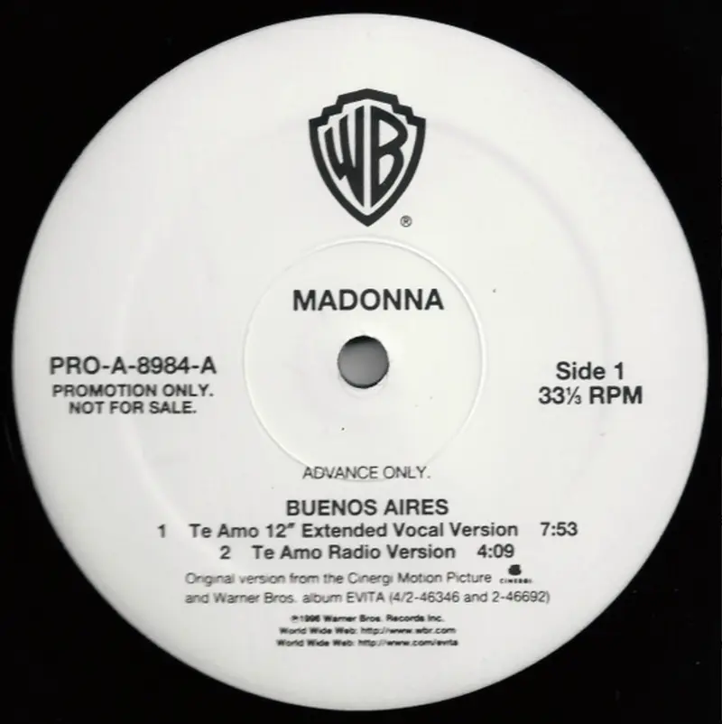 Madonna | Buenos Aires (Promo US) - Vinyle