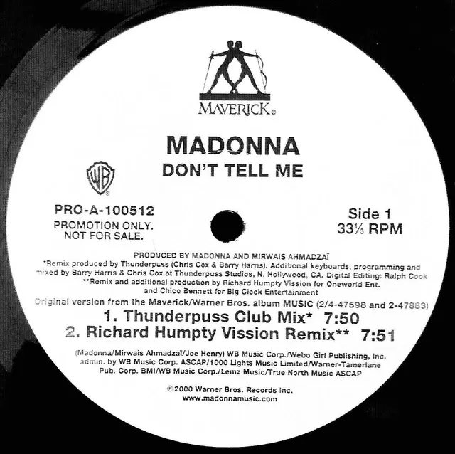 Madonna | Don't tell me remixes - CD (promo USA)
