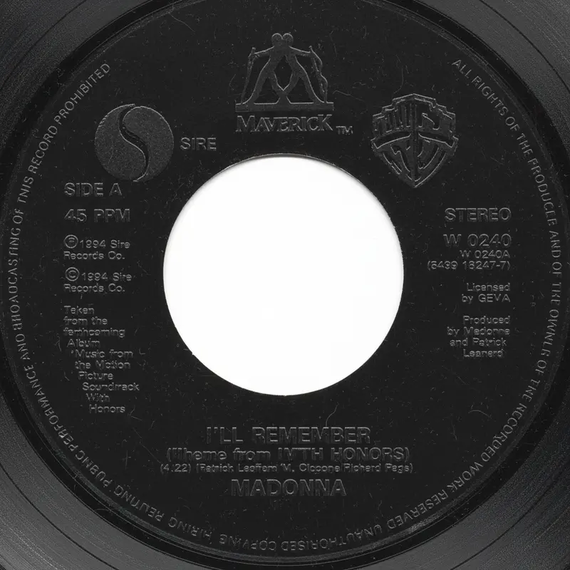 Madonna | I'll Remember - 45T (UK)