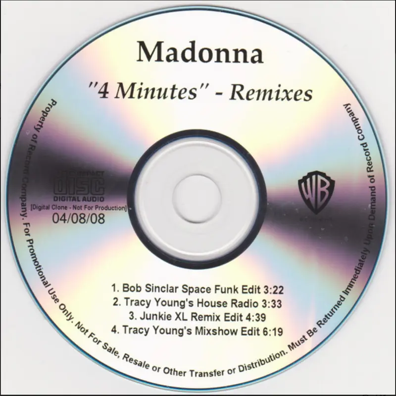 Madonna & Justin Timberlake | 4 Minutes Remixes - CD promo (USA)