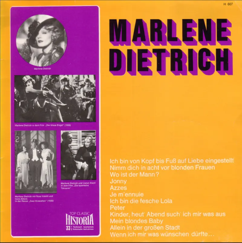 Marlene Diertrich | Ich bin von Kopf Bis Fuß auf Liebe eingestellt (Allemagne)