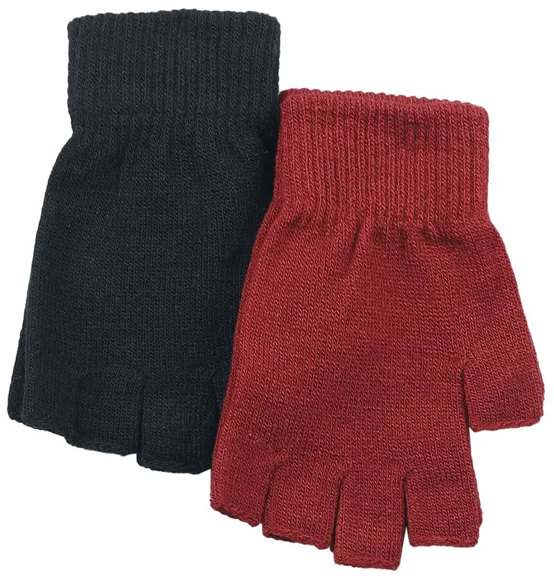 Mitaines de Black Premium by EMP - Lot de 2 paires de gants - pour Femme - bordeaux/noir