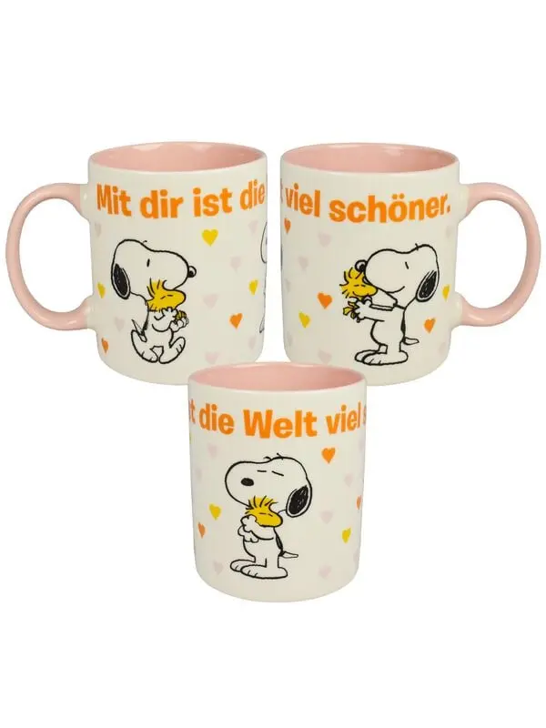 Mug de Snoopy - Mit dir ist die Welt viel schöner - pour Indifférent - multicolore