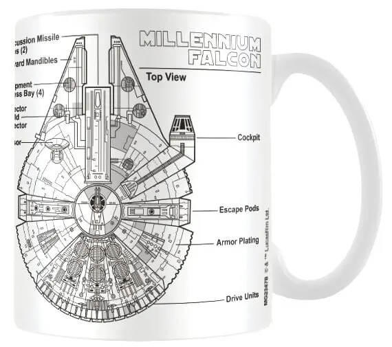 Mug Disney de Star Wars - Millennium Falcon Sketch - pour Unisexe - blanc