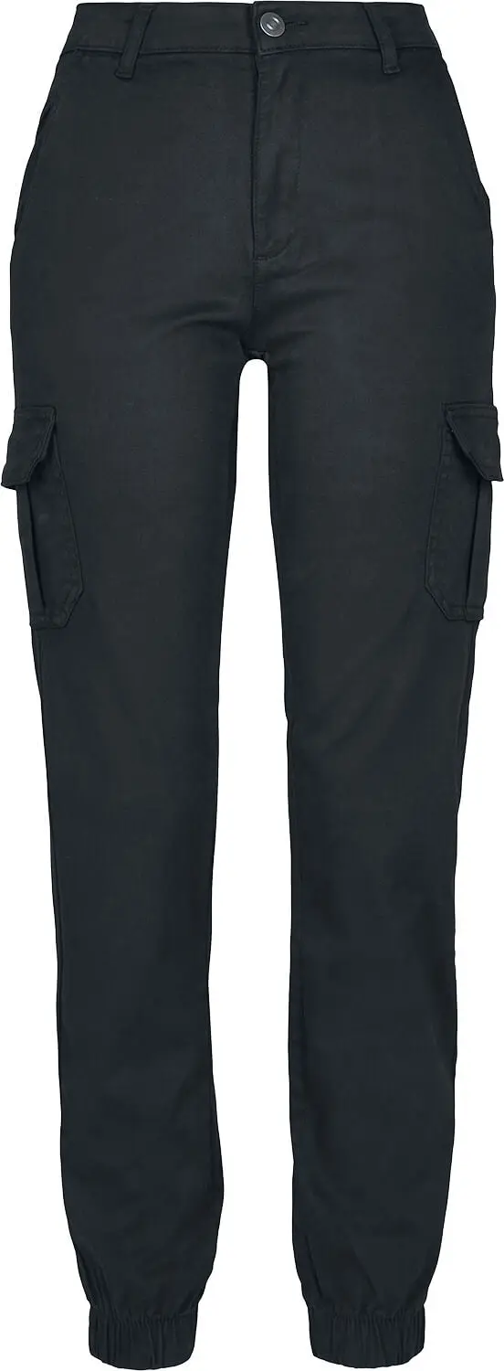 Pantalon Cargo de Urban Classics - Pantalon Cardo Taille Haute - W27L32 à W30L32 - pour Femme - noir
