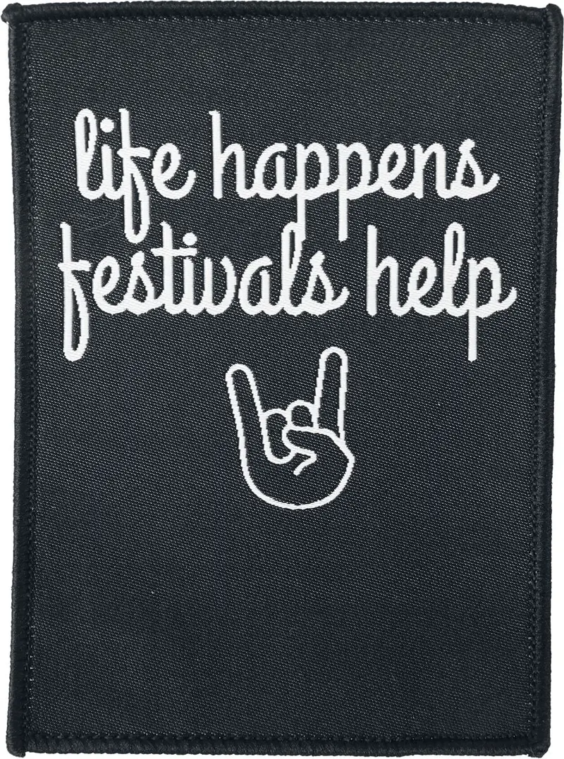 Patch Fun de Slogans - Life Happens, Festivals Help - pour Indifférent - multicolore