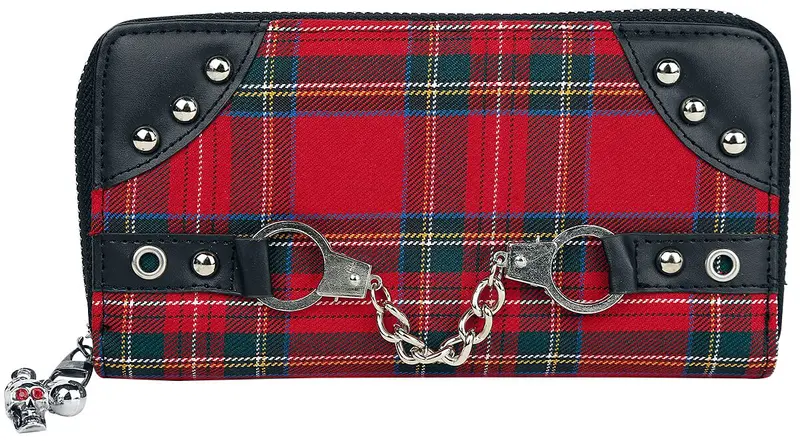 Portefeuille Gothic de Banned Alternative - Portefeuille Tartan Rouge - pour Femme - noir/rouge