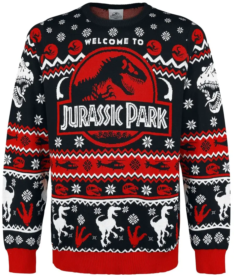 Pull de Noël de Jurassic Park - Logo - S à XXL - pour Homme - multicolore