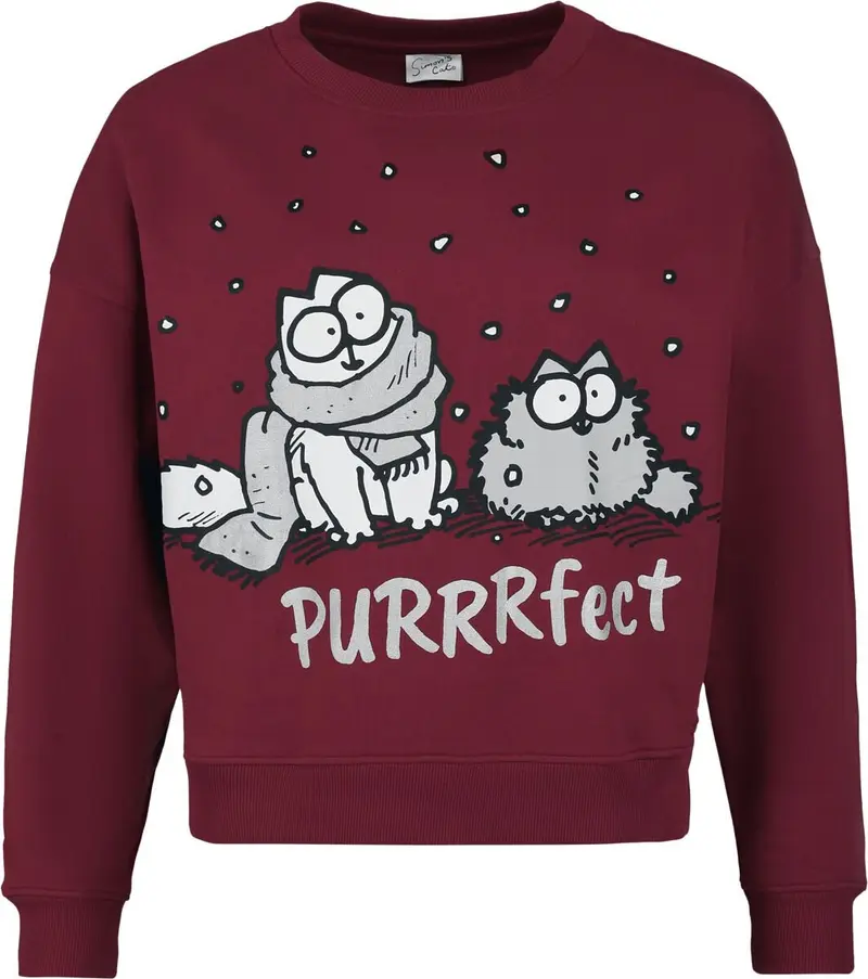 Pull De Noël de Simon's Cat - Purrrfect - S à XXL - pour Femme - rouge