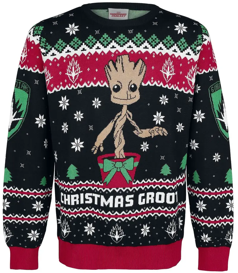 Pull de Noël Disney de Les Gardiens De La Galaxie - Groot - S à 3XL - pour Homme - multicolore