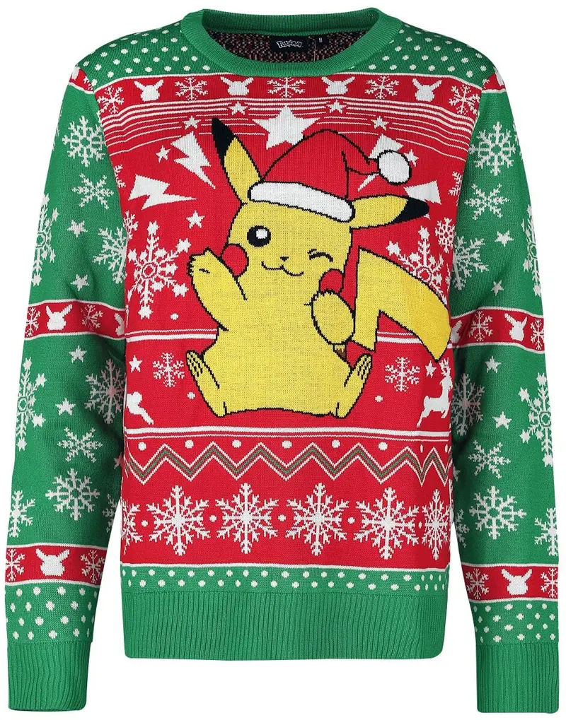 Pull de Noël Gaming de Pokémon - Pikachu - Pika, Pika! - S à XXL - pour Homme - multicolore