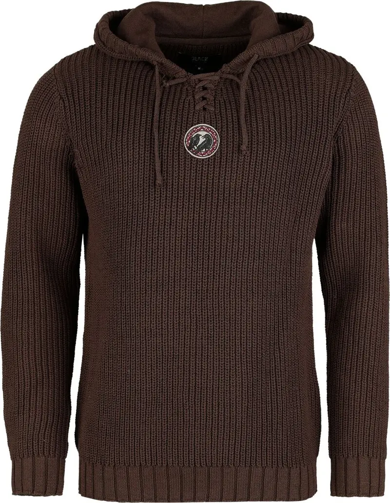 Pull tricoté de Black Premium by EMP - Sweat Marron avec Cordon - S à XXL - pour Homme - marron